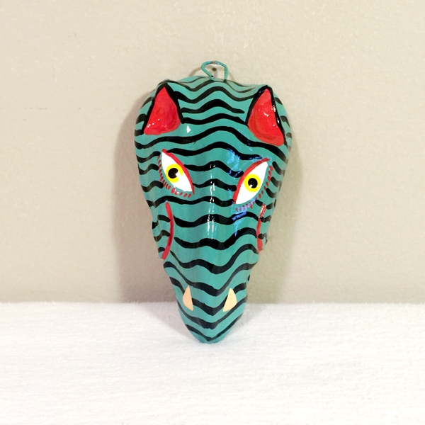 Blue Zebra - Small Ceramic Mask by Anonymous Artist