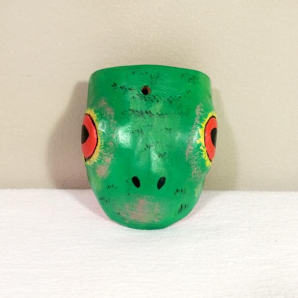 Frog - Small Wood Mask by Anonymous Artist
