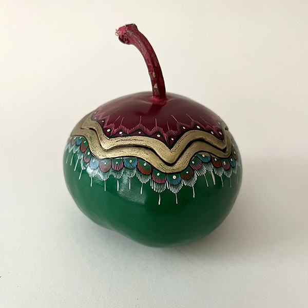 Gourd Box in Green and Plum
