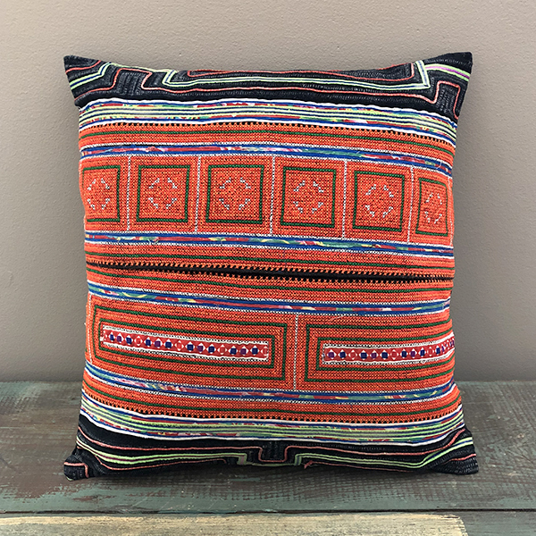 Colorful Pillow, Hmong Textile from Vietnam 01