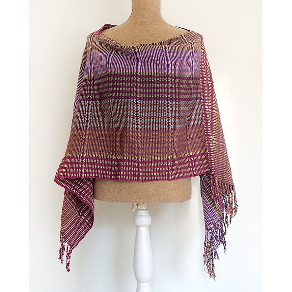 Medium Weight Poncho in Multicolor from Guatemala