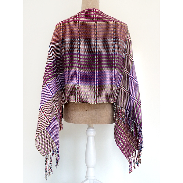 Medium Weight Poncho in Multicolor from Guatemala - Alternative View