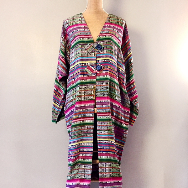 Guatemalan Full-Length Coat in Multi-Color