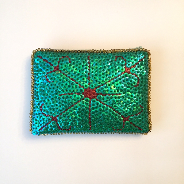 Sequined Purse in Green from Haiti