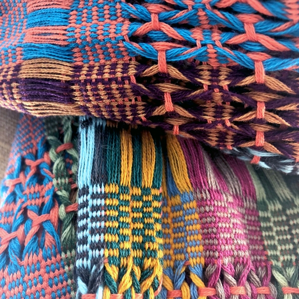 Multi-color Shawl from Guatemala - Detail