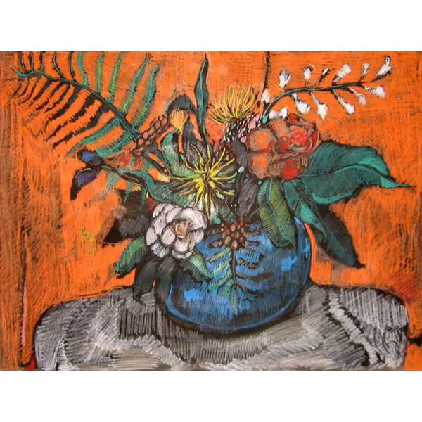 Blue Vase in Orange - Detail