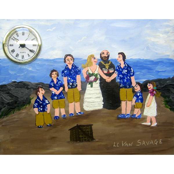 Rachelle - Custom Wedding Clock Painting
