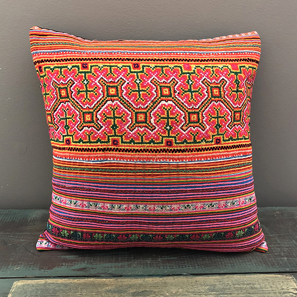 Colorful Pillow, Hmong Textile from Vietnam 02