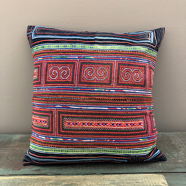Colorful Pillow, Hmong Textile from Vietnam 03