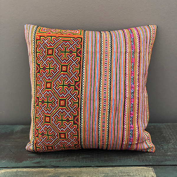 Colorful Pillow, Hmong Textile from Vietnam 04