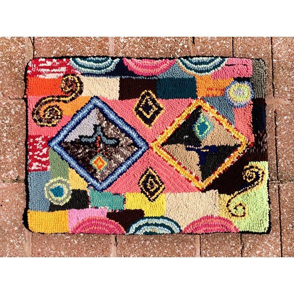 Handwoven Rug in Pastel Colors from Guatemala