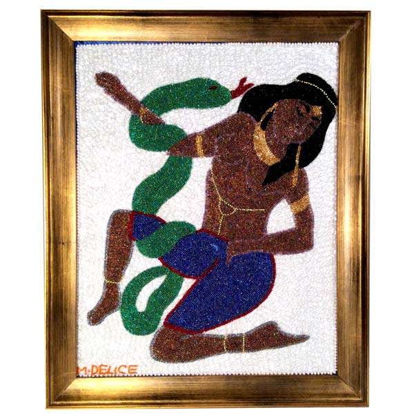 Indian Woman with Snake by Mireille Delismé